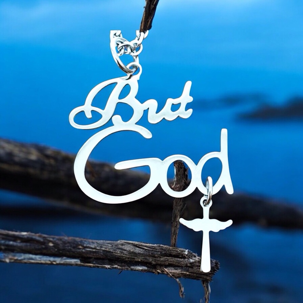 🆕 But God with Cross Pendant Necklace Stainless Steel